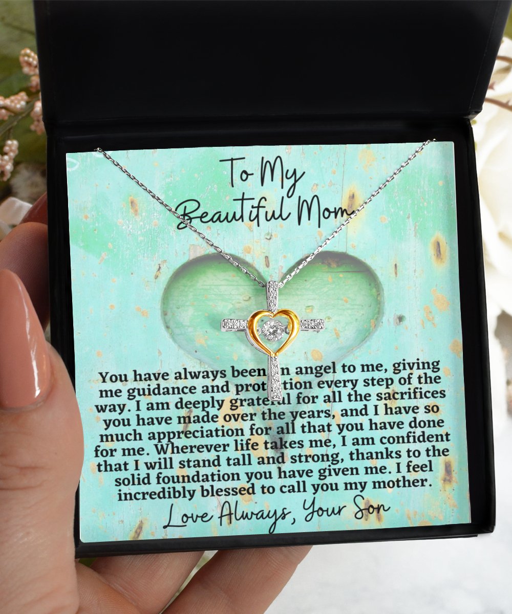 To Mom from Son Cross Dancing Necklace - Emavo Gift