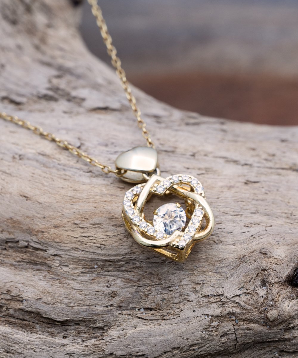 To Mom From Son Heart Knot Gold Necklace - Emavo Gift