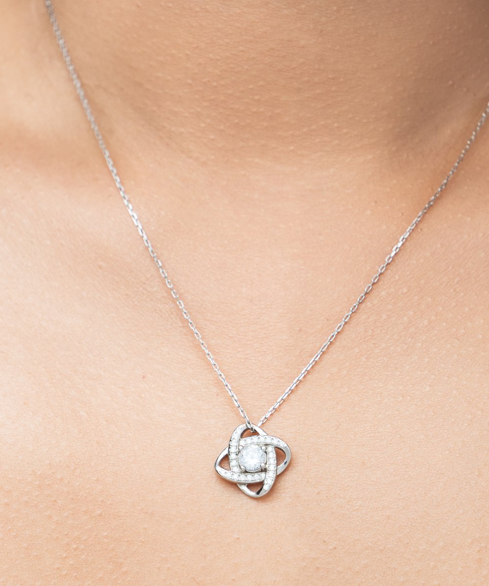 To My Granddaughter Heart Knot Necklace - Emavo Gift