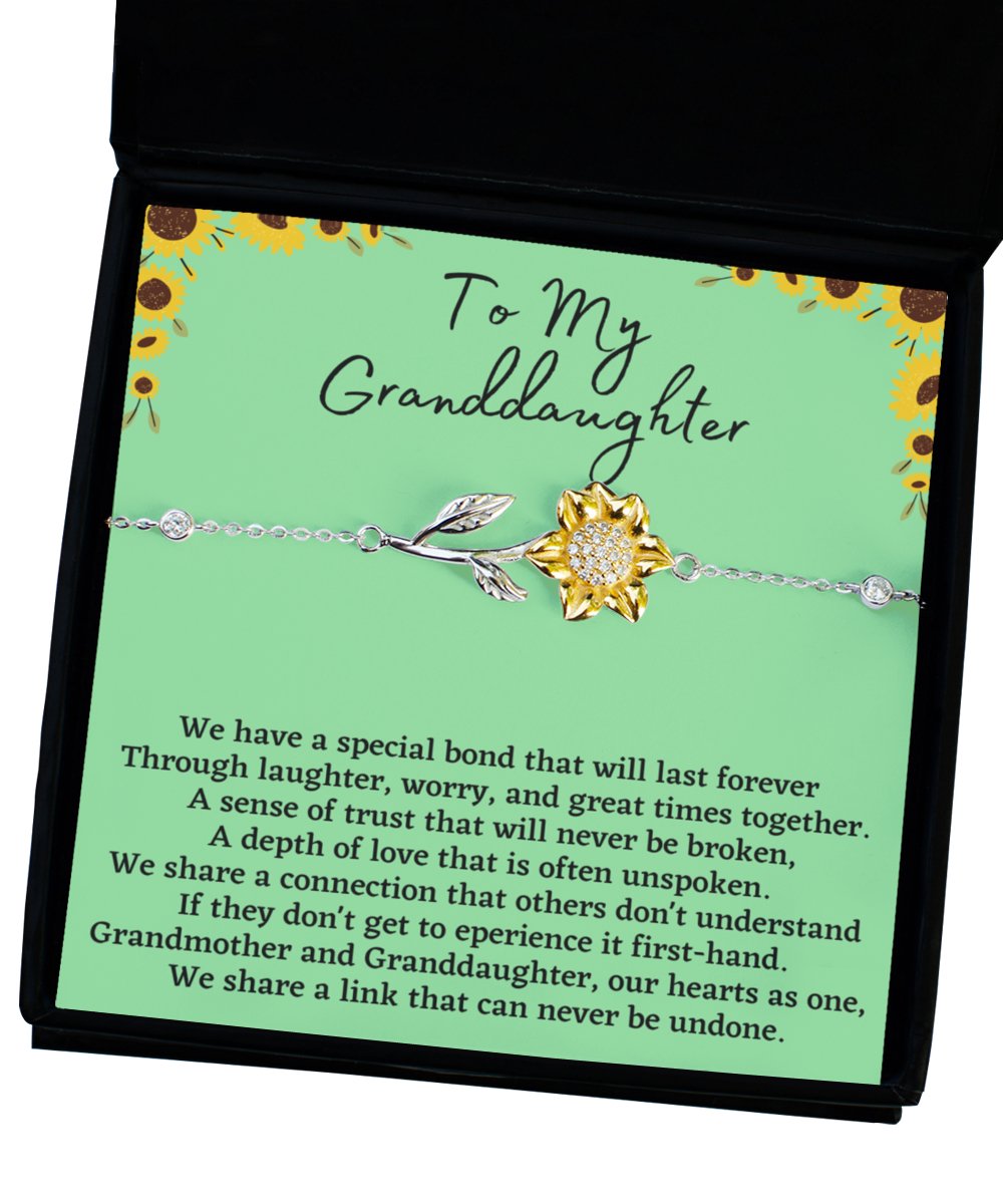 To My Granddaughter Sunflower Bracelet Special Bond - Emavo Gift