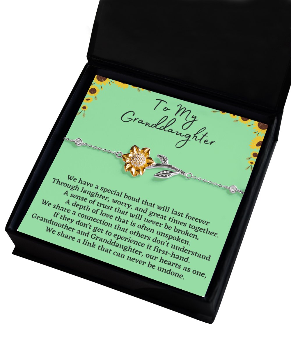 To My Granddaughter Sunflower Bracelet Special Bond - Emavo Gift