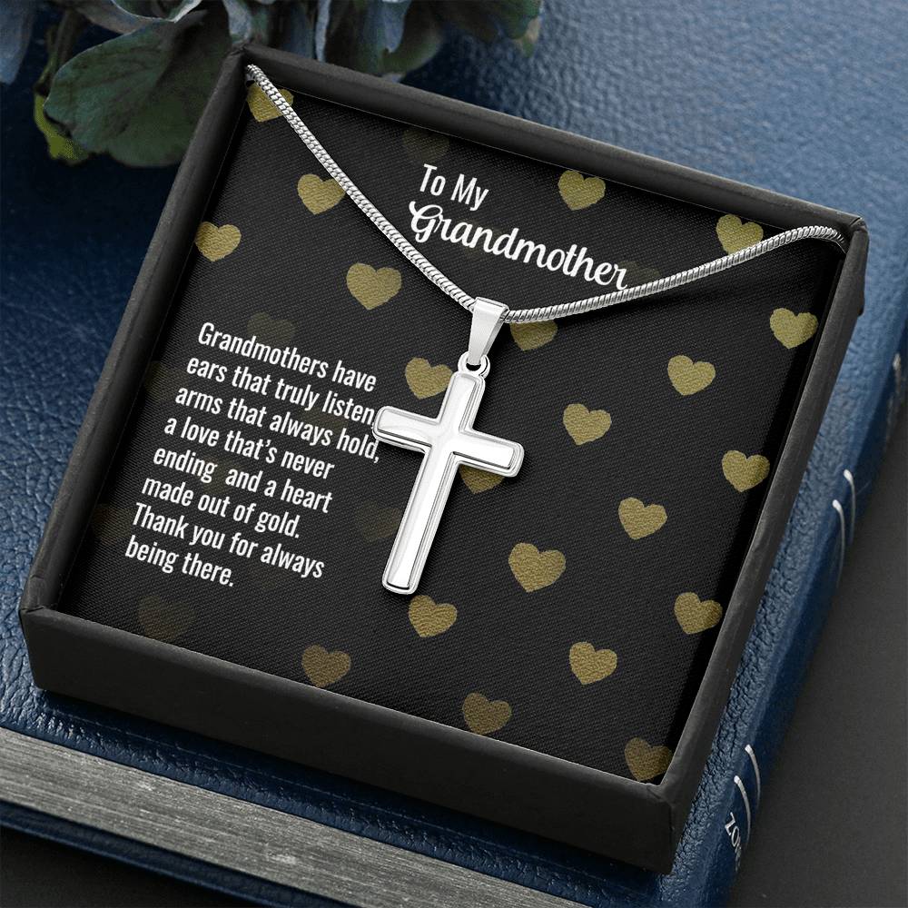 To My Grandmother Cross Necklace - Emavo Gift