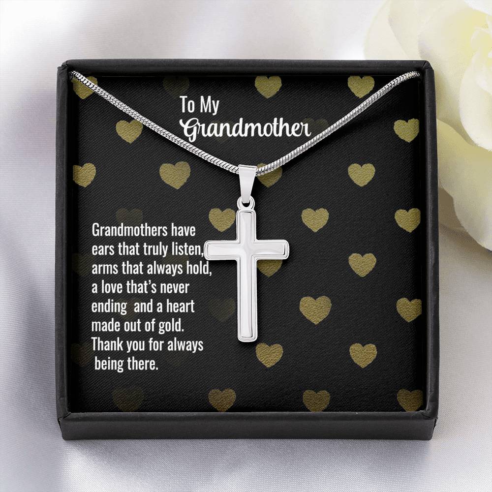 To My Grandmother Cross Necklace - Emavo Gift