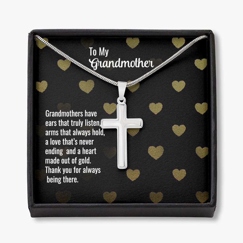 To My Grandmother Cross Necklace - Emavo Gift
