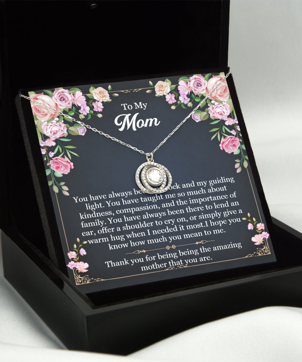 To My Mom Double Crystal Necklace - Emavo Gift