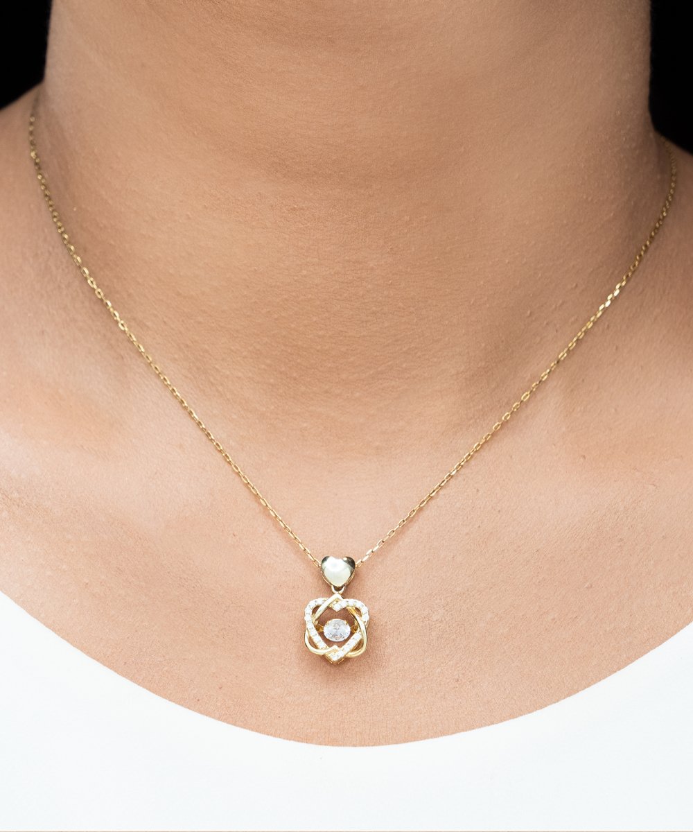 To My Mom Heart Knot Gold Necklace - Emavo Gift