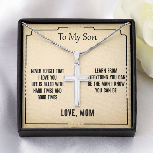 To My Son Cross Necklace - Emavo Gift
