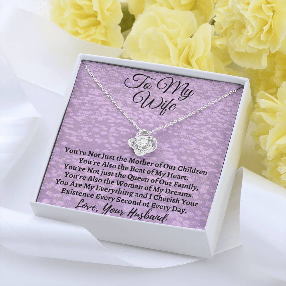 To My Wife - I Cherish Your Existence Love Knot Necklace - Emavo Gift