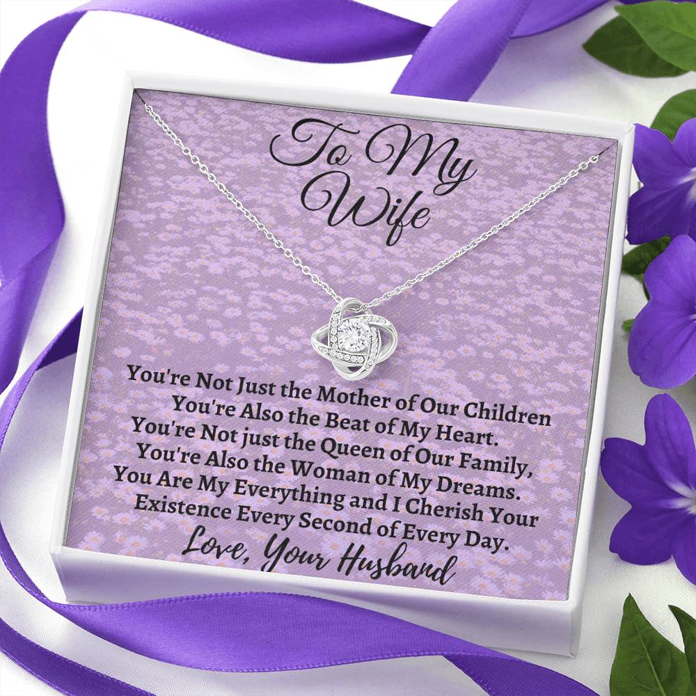 To My Wife - I Cherish Your Existence Love Knot Necklace - Emavo Gift