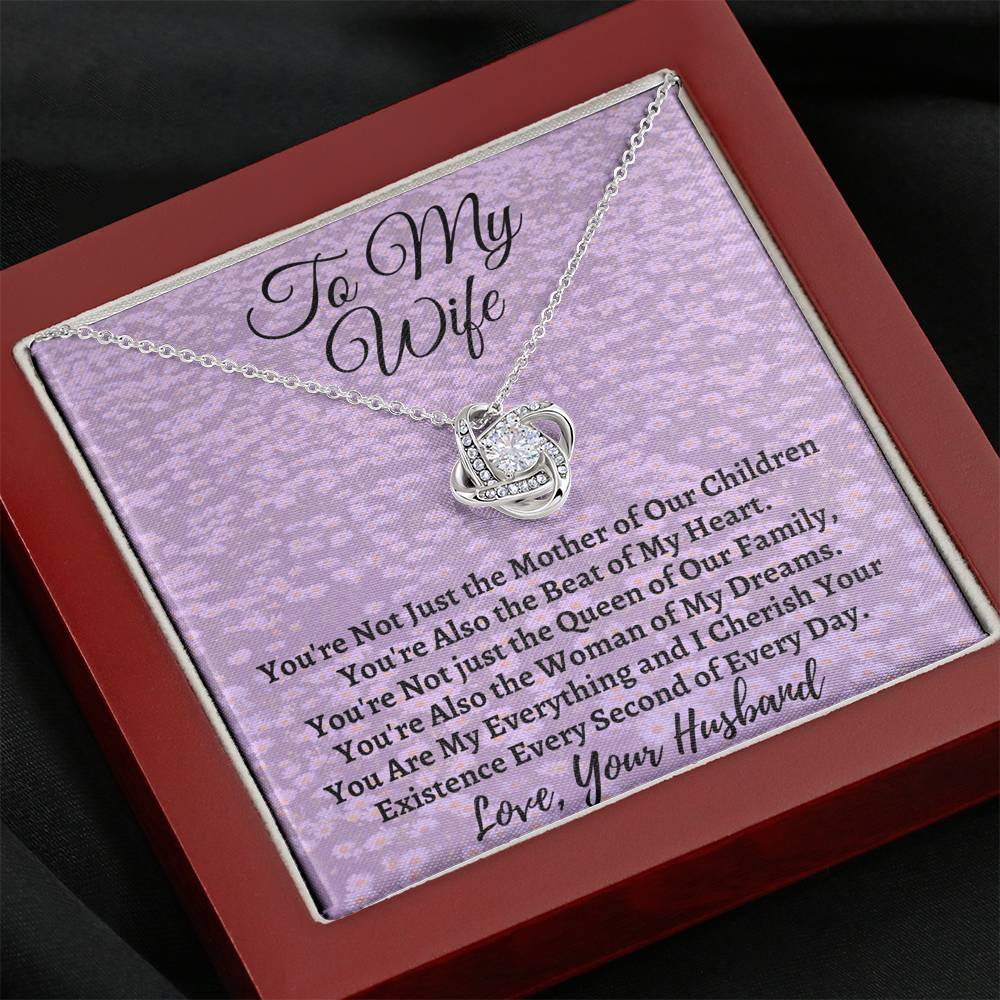 To My Wife - I Cherish Your Existence Love Knot Necklace - Emavo Gift
