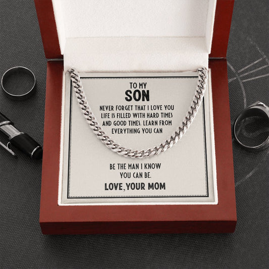 To Son Love Mom Cuban Link Chain - Emavo Gift